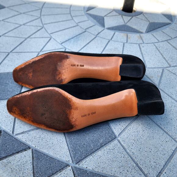 Salvatore Ferragamo Suede Cap Toe Pumps Heels 9.5 Vintage - Picture 8 of 10